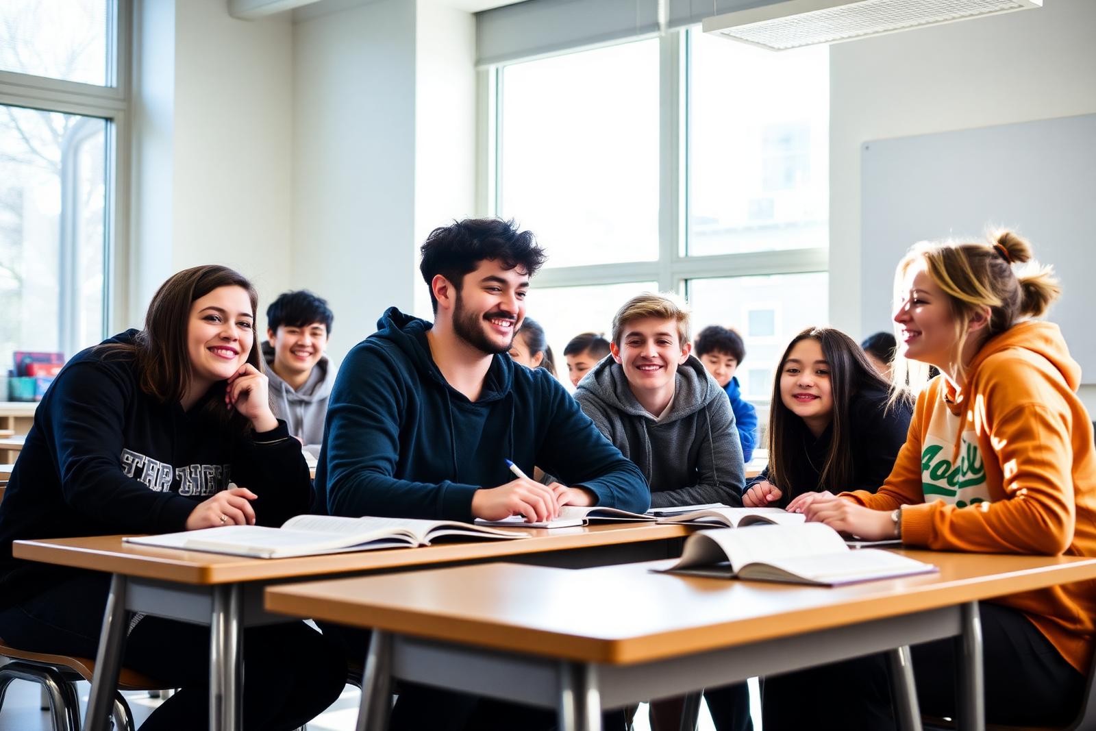 Sala de aula em high school canadense